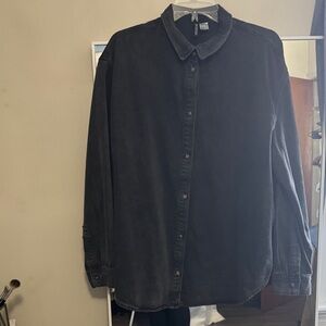 H&M Denim Charcoal Button Down Shirt